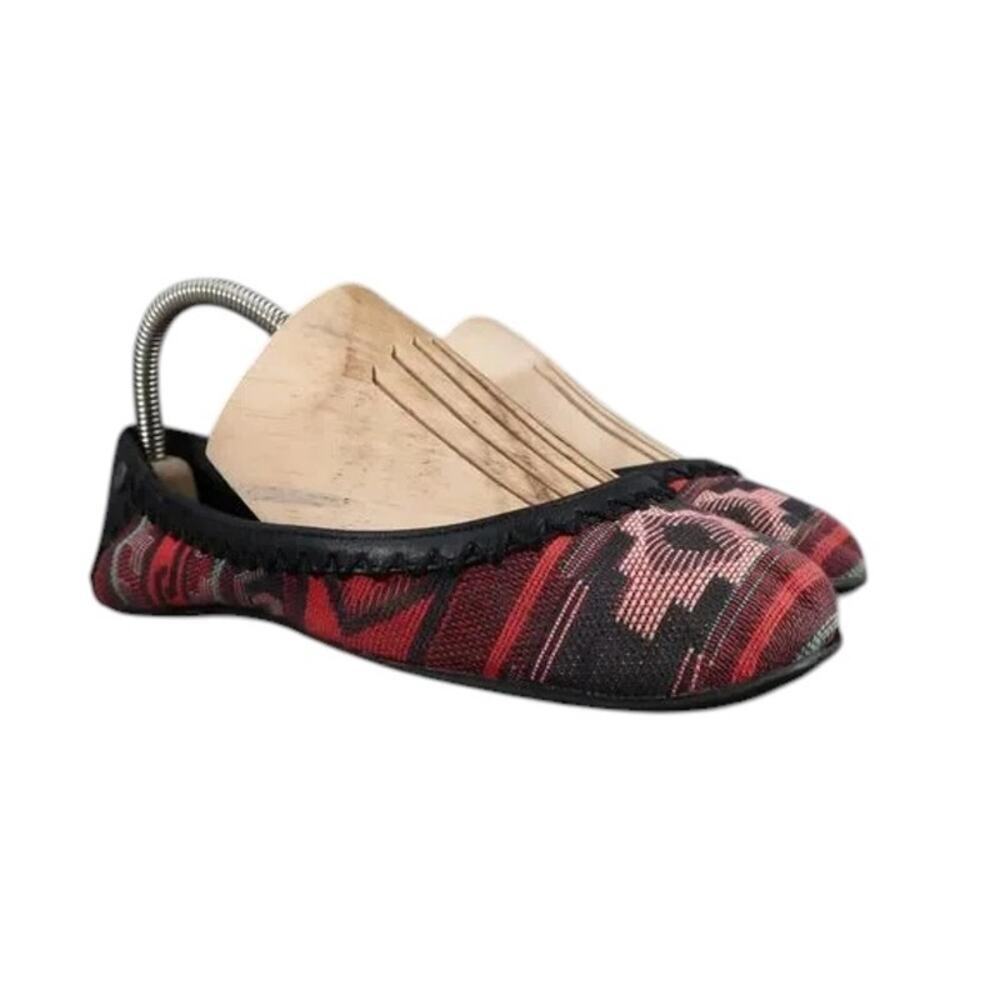 The Sak Shoes Womens 7 Ballet Flats Fashion Slip On Casual Woven Textile Leather